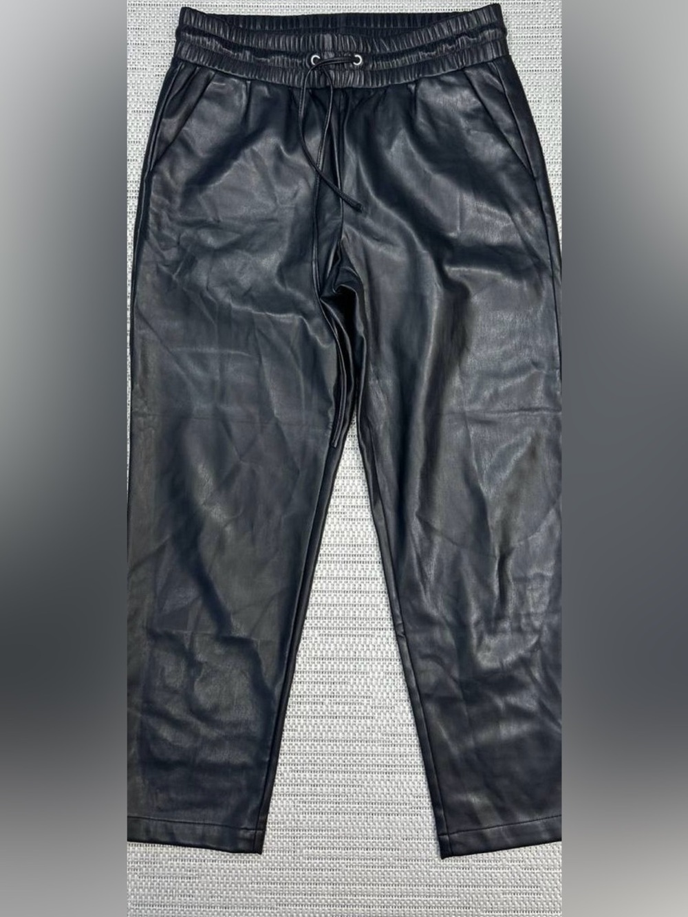 Faux Leather Jogger Pants - Black- Loft